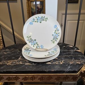 ​SET OF 6 Vtg Floral Bread & Butter Plates 9" | Blue Cornflower China Dessert